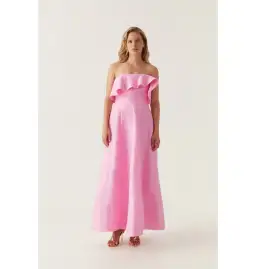 Aje Shallows Strapless Gown Bon Bon Pink Size AU 10 for rent on The Volte - image 1