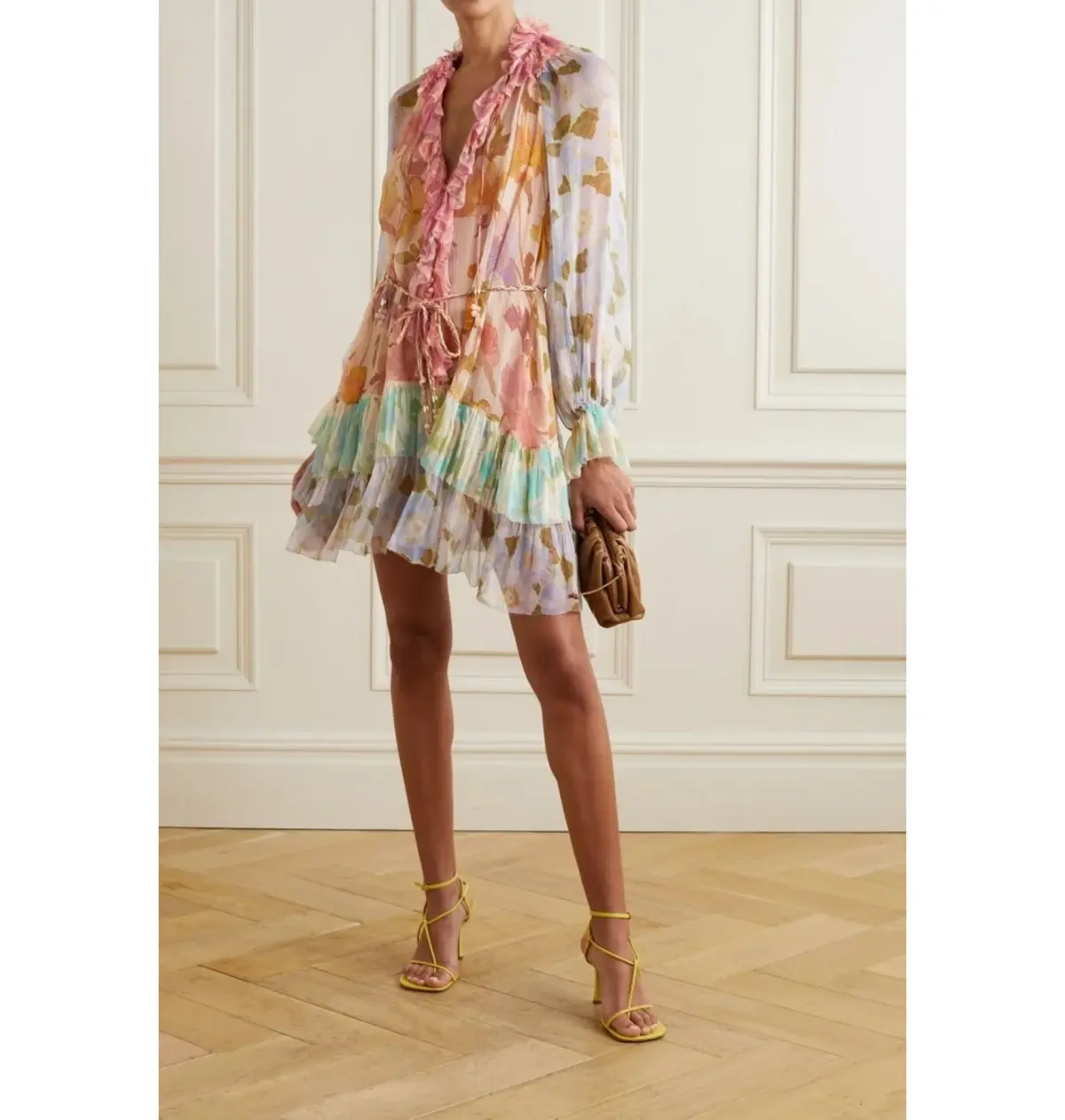 Zimmermann Tempo Frilled Mini Dress Spliced Mult Size 2 / AU 12 - Image 1