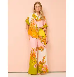 Alemais Silas Shirt Size AU 10 and Pant Size AU 12 Set Multi/Floral for rent on The Volte - image 1