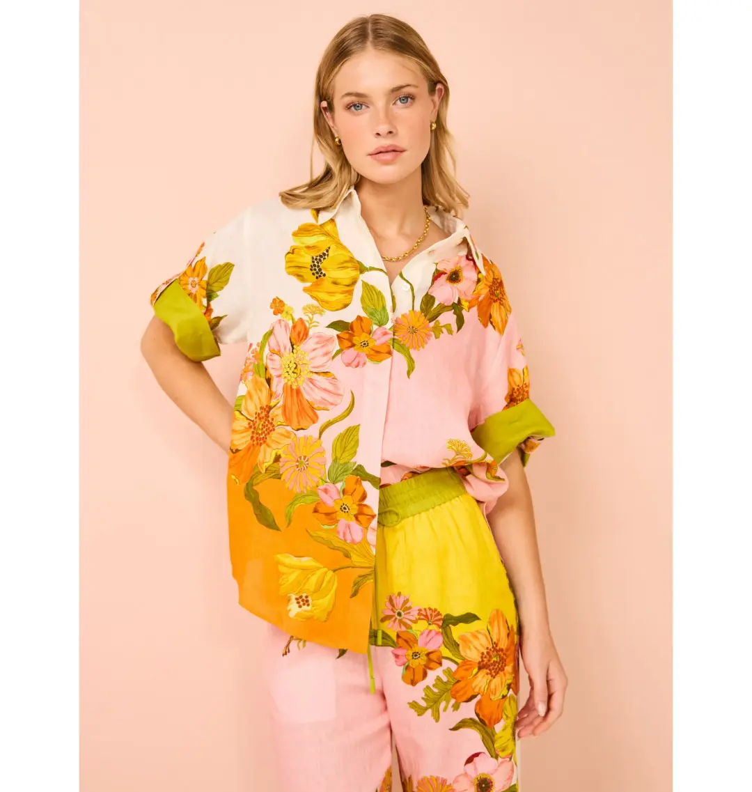 Alemais Silas Shirt Size AU 10 and Pant Size AU 12 Set Multi/Floral for rent on The Volte - main image