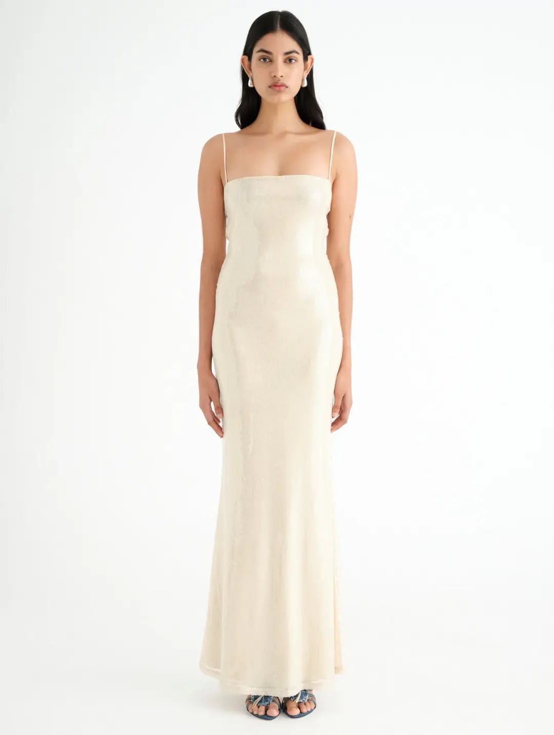 BENNI Juliano Sequin Slip Dress Light Toffee Size S / AU 8 for rent on The Volte - main image