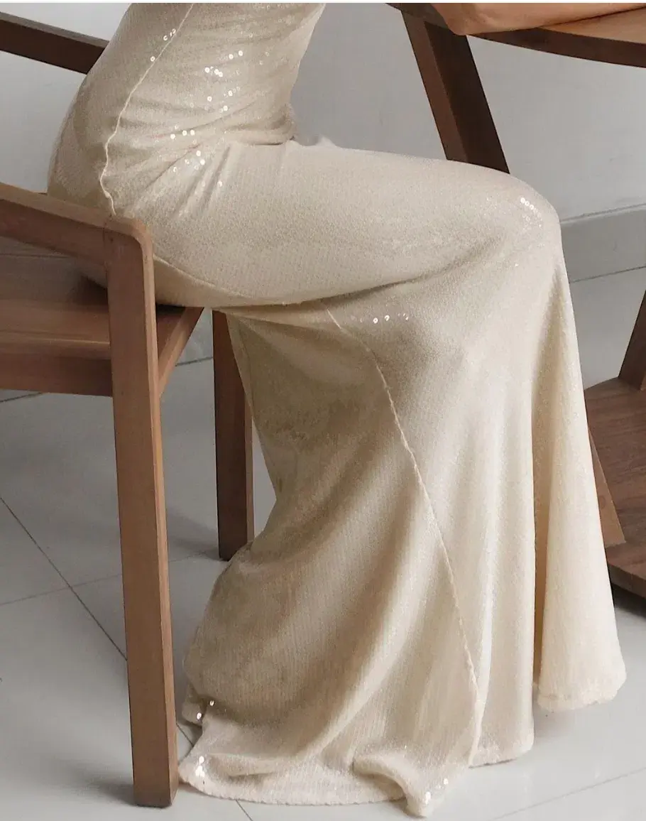 BENNI Juliano Sequin Slip Dress Light Toffee Size S / AU 8 for rent on The Volte - main image