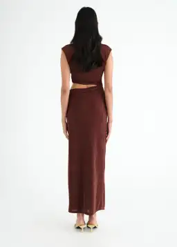 Benni Henri Twist Maxi Dress Chocolate Size XS / AU 6 for rent on The Volte - image 2