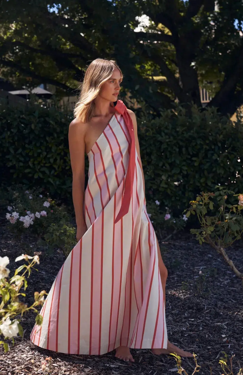 Aston Studio Mila Maxi Dress in Hana Stripe Size 10 for rent on The Volte - main image