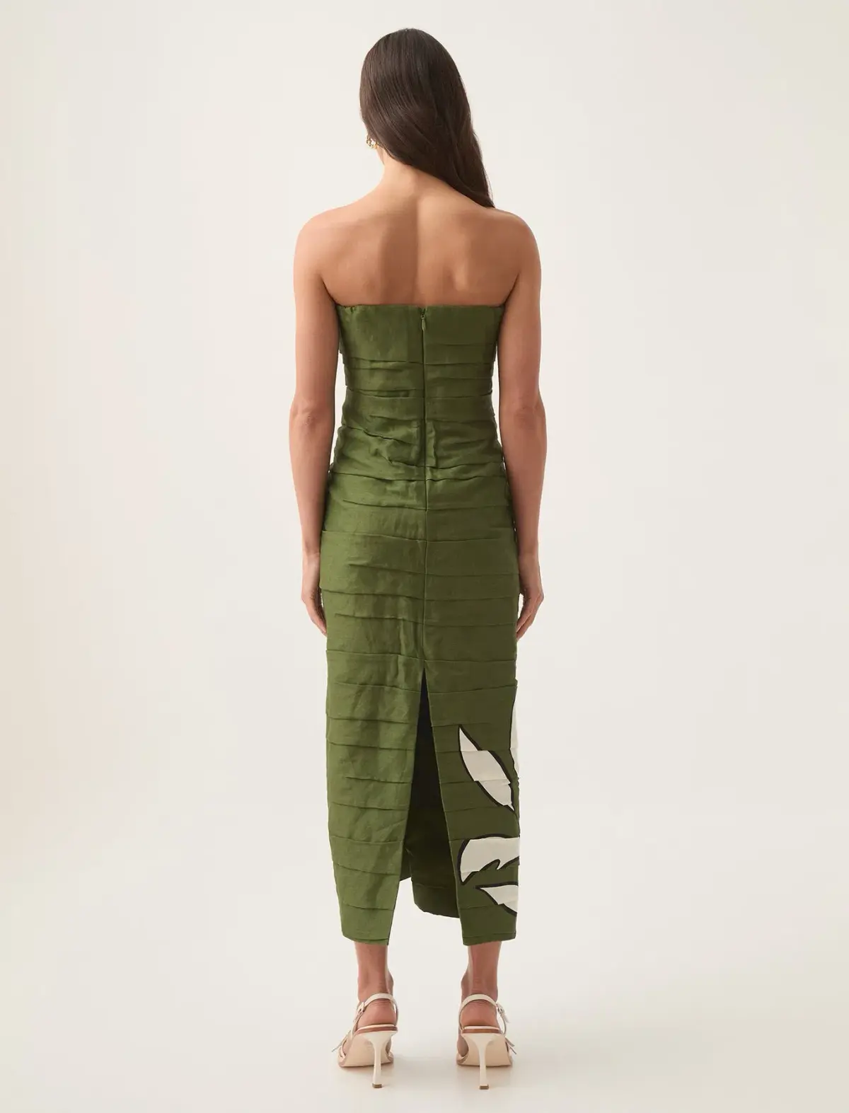 Aje Jasmine Midi Dress Abstract Fern Size 10 - Image 3