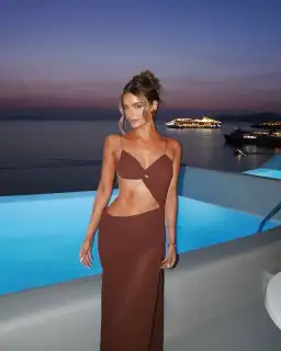 Natalie Rolt Dahlia Dress Espresso Brown Size 1 / AU 8 for rent on The Volte - image 1