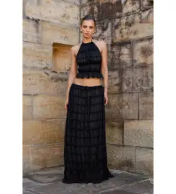 Arcina Ori Juliette Halter and Skirt Set in Black Size 6 for rent on The Volte - image 1