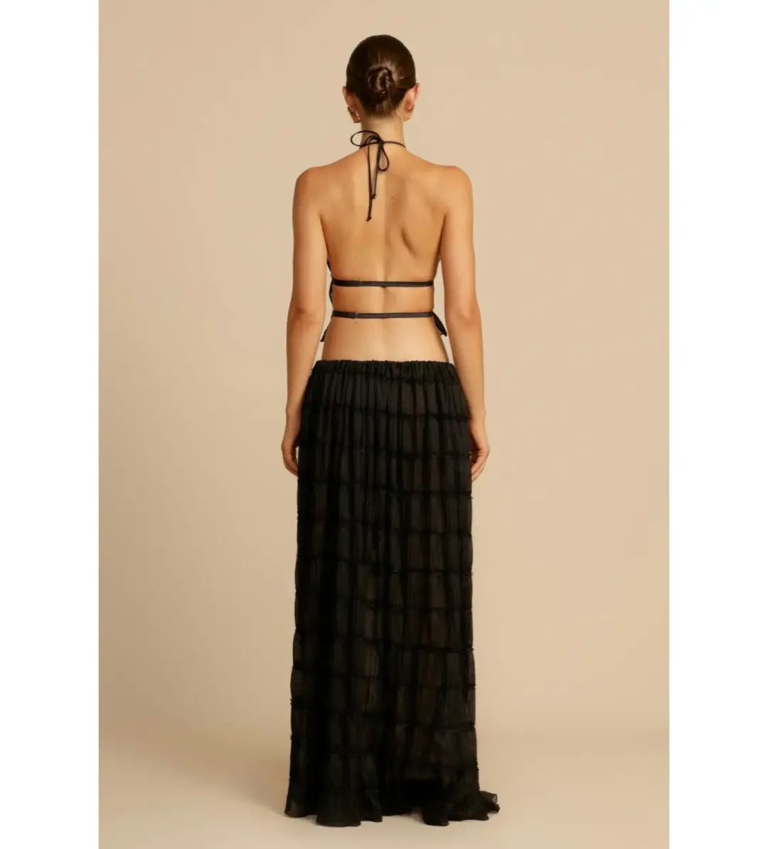 Arcina Ori Juliette Halter and Skirt Set in Black Size 6 for rent on The Volte - main image
