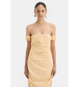 Sir the Label The Carmen Draped Gown in Light Peach Size 2/Au 10 for rent on The Volte - image 2