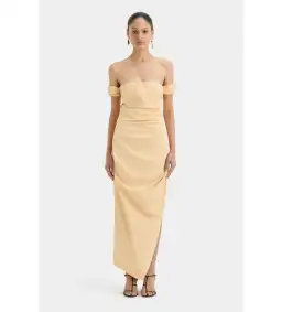 Sir the Label The Carmen Draped Gown in Light Peach Size 2/Au 10 for rent on The Volte - image 1