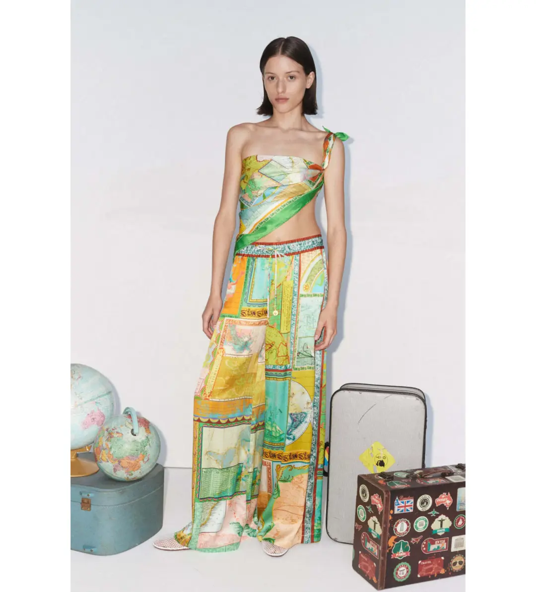 Alemais Atlas Scarf and Pant Set Print Size 8 for rent on The Volte - main image