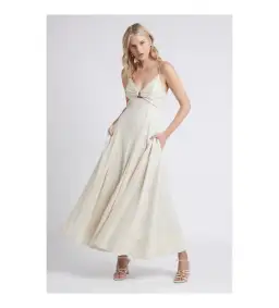 Aje Idyllic Strappy Sequin Dress White Size 8