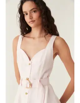 Aje Clay Belted Midi Dress Pastel Pink size8 for rent on The Volte - image 6