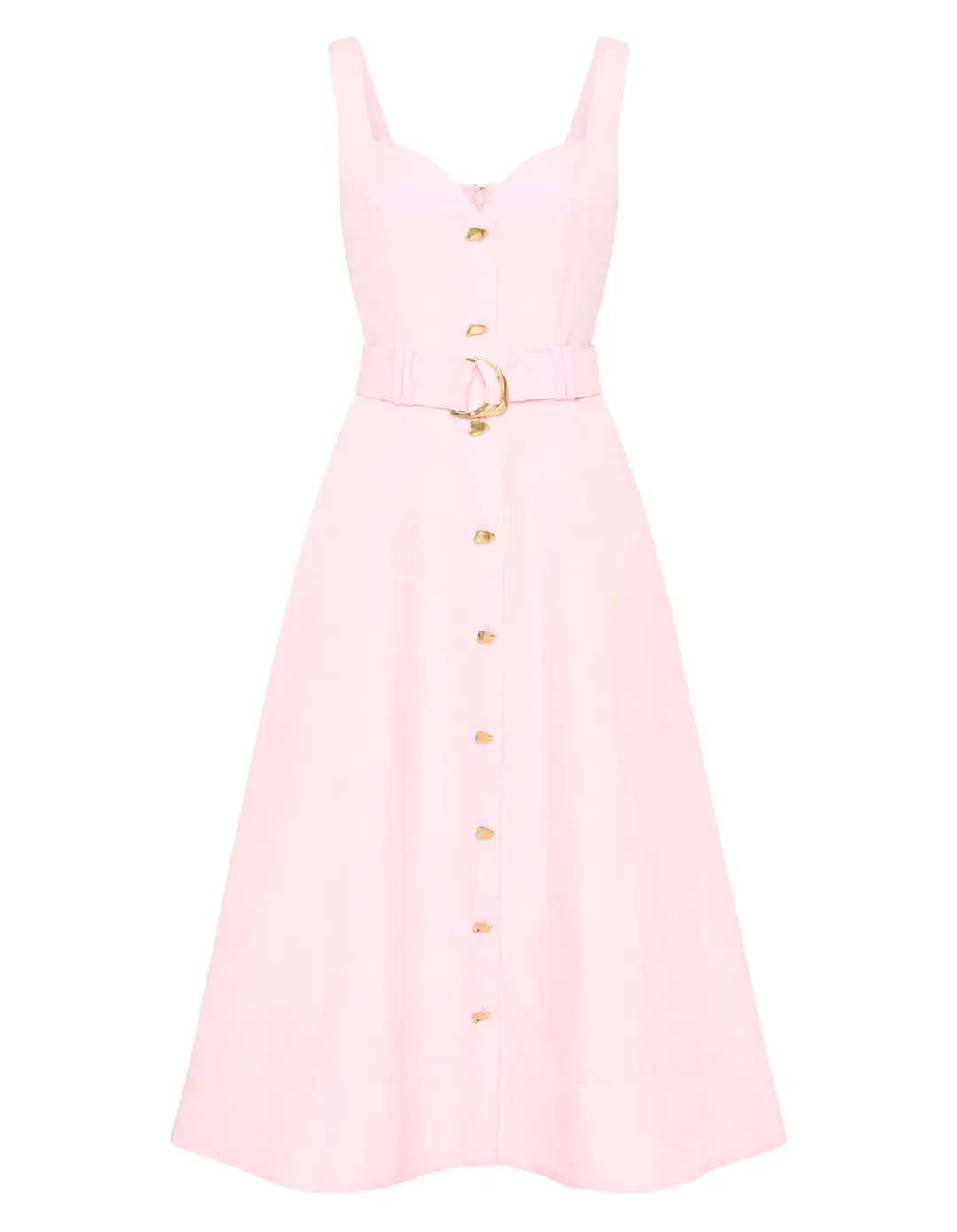 Aje Clay Belted Midi Dress Pastel Pink size8 for rent on The Volte - main image