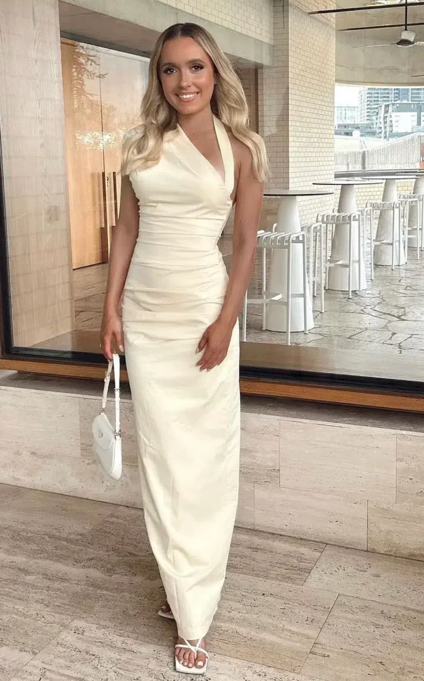 Sir the Label Giacomo Gathered Gown Butter Yellow Size 8 for rent on The Volte - main image