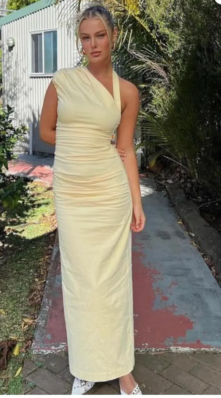 Sir the Label Giacomo Gathered Gown Butter Yellow Size 8 for rent on The Volte - main image