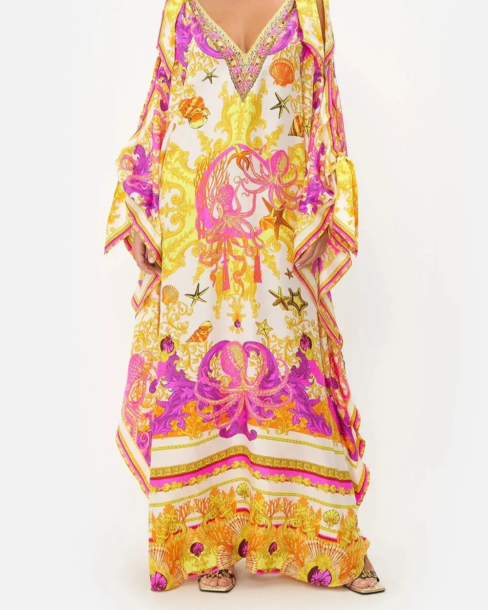 Camilla Squid Squad Scarf Tie Kaftan One Size for rent on The Volte - main image