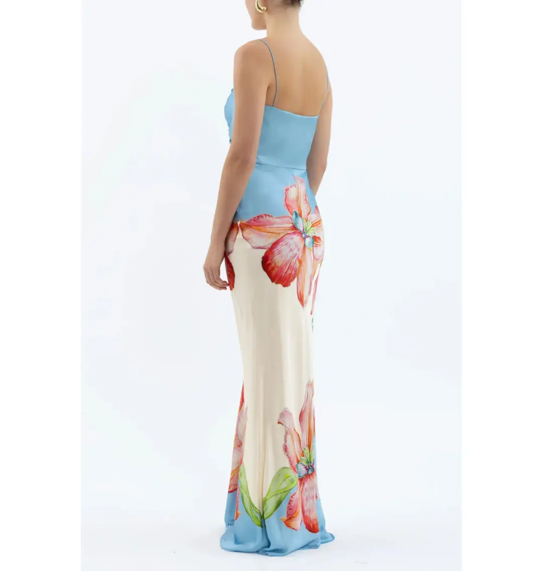 Rebecca Vallance Orchid Oasis Strap Gown Print Size AU 10 for rent on The Volte - main image