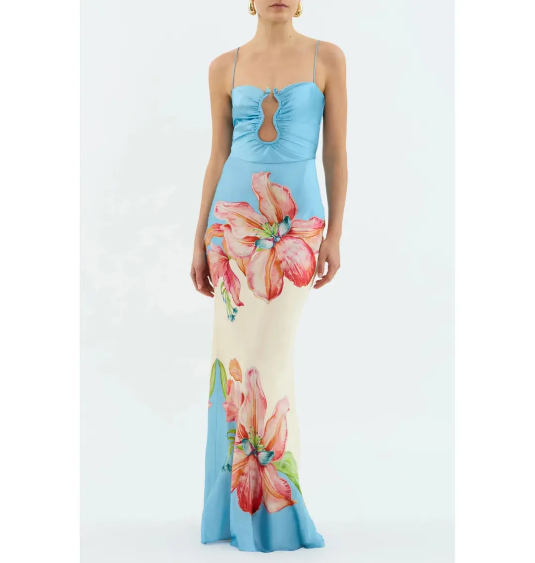 Rebecca Vallance Orchid Oasis Strap Gown Print Size AU 10 for rent on The Volte - main image