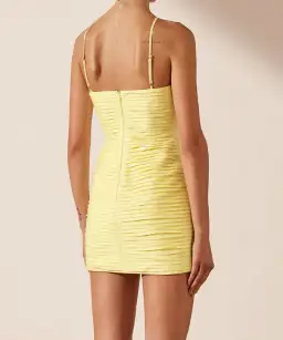 Shona Joy Thea Keyhole Mini Dress Limoncello Size 12 for rent on The Volte - image 3