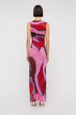 Scanlan Theodore Italian Watercolour Dress Raspberry Pink Size 12 for rent on The Volte - image 2