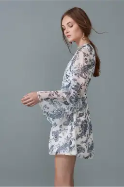 Keepsake the Label One Shoulder Asymmetric Mini Dress Paisley Print Size 8 for rent on The Volte - image 5