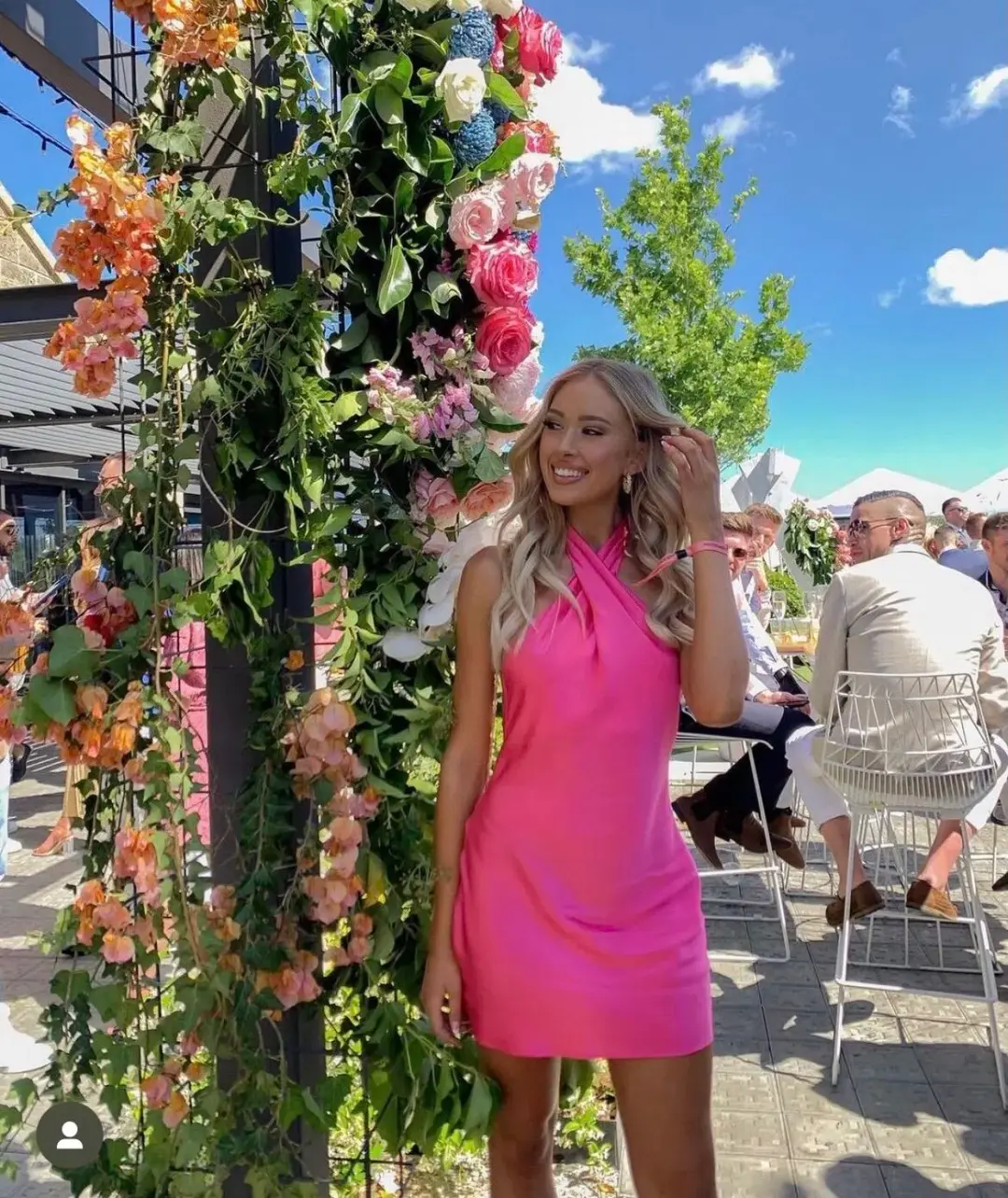 Natalie Rolt Effie Mini In Neon Pink Size 8 for rent on The Volte - main image