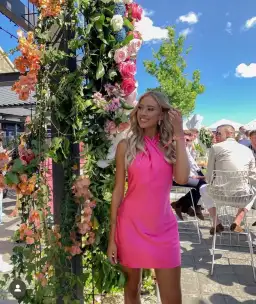 Natalie Rolt Effie Mini In Neon Pink Size 8 for rent on The Volte - image 1