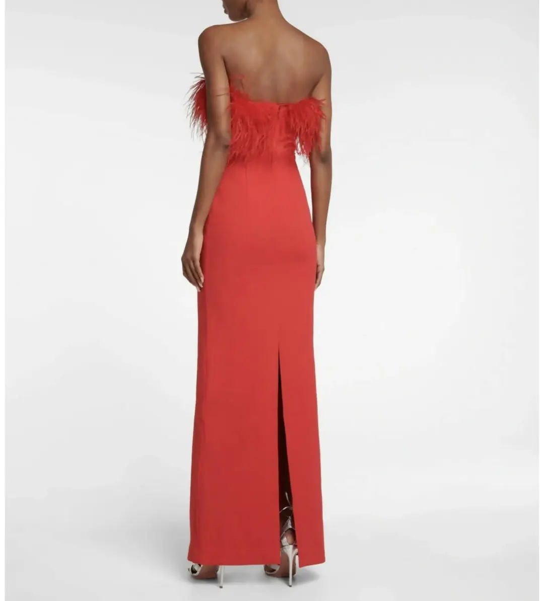 Rebecca Vallance Scarlett Strapless Feather Gown Red Size 6 for rent on The Volte - main image