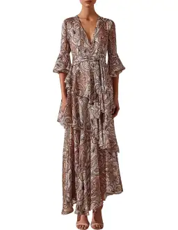 Shona Joy Pallenberg Tiered Maxi Dress Print Size 10 for rent on The Volte - image 1