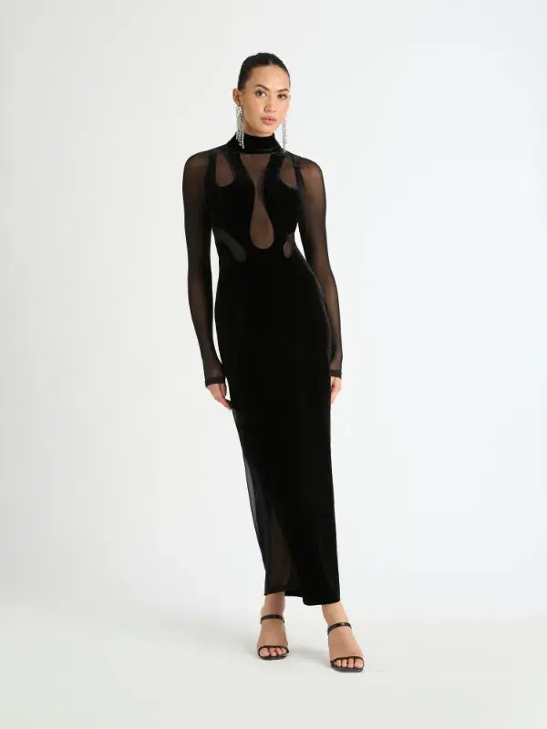 Sheike Medusa Maxi Dress Black Size AU 14 for rent on The Volte - main image