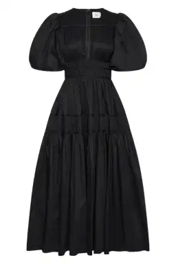Aje Fallingwater Ruched Midi Dress in Black Size AU 16 for rent on The Volte - image 4