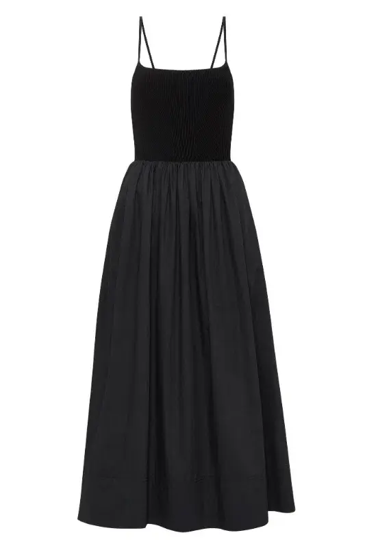 Aje Danica Tie Back Midi Dress Black Size AU 16 for rent on The Volte - main image