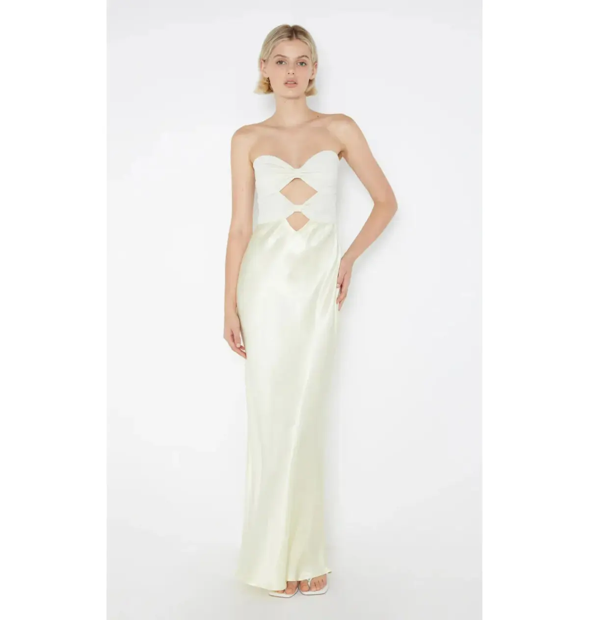 Bec and Bridge Halle Strapless Dress Ice Yellow Size AU 8 - Image 5