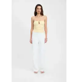 Kookai Tayla Trim Top Butter Yellow Size AU 6 for rent on The Volte - image 1
