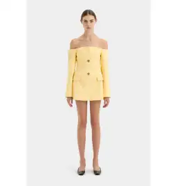 Sir The Label Sandrine Tailored Mini Dress in Limon Yellow Size AU 4