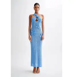 Meshki Floral Crochet Maxi Dress Cornflower Blue Size Small / AU 8 for rent on The Volte - image 1