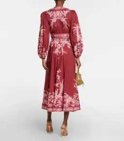 Zimmermann Tiggy Wrap Midi Dress Rhubarb Bird Floral Size 0 / 8 AU for rent on The Volte - image 1