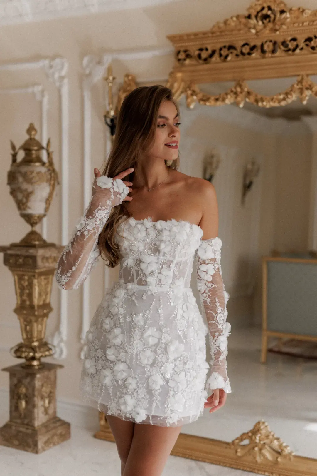 Rosie Estienne Isabelle Mini Dress White Size 8 for rent on The Volte - main image