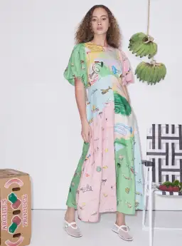 Alemais Jet Midi Dress Multi Size 12