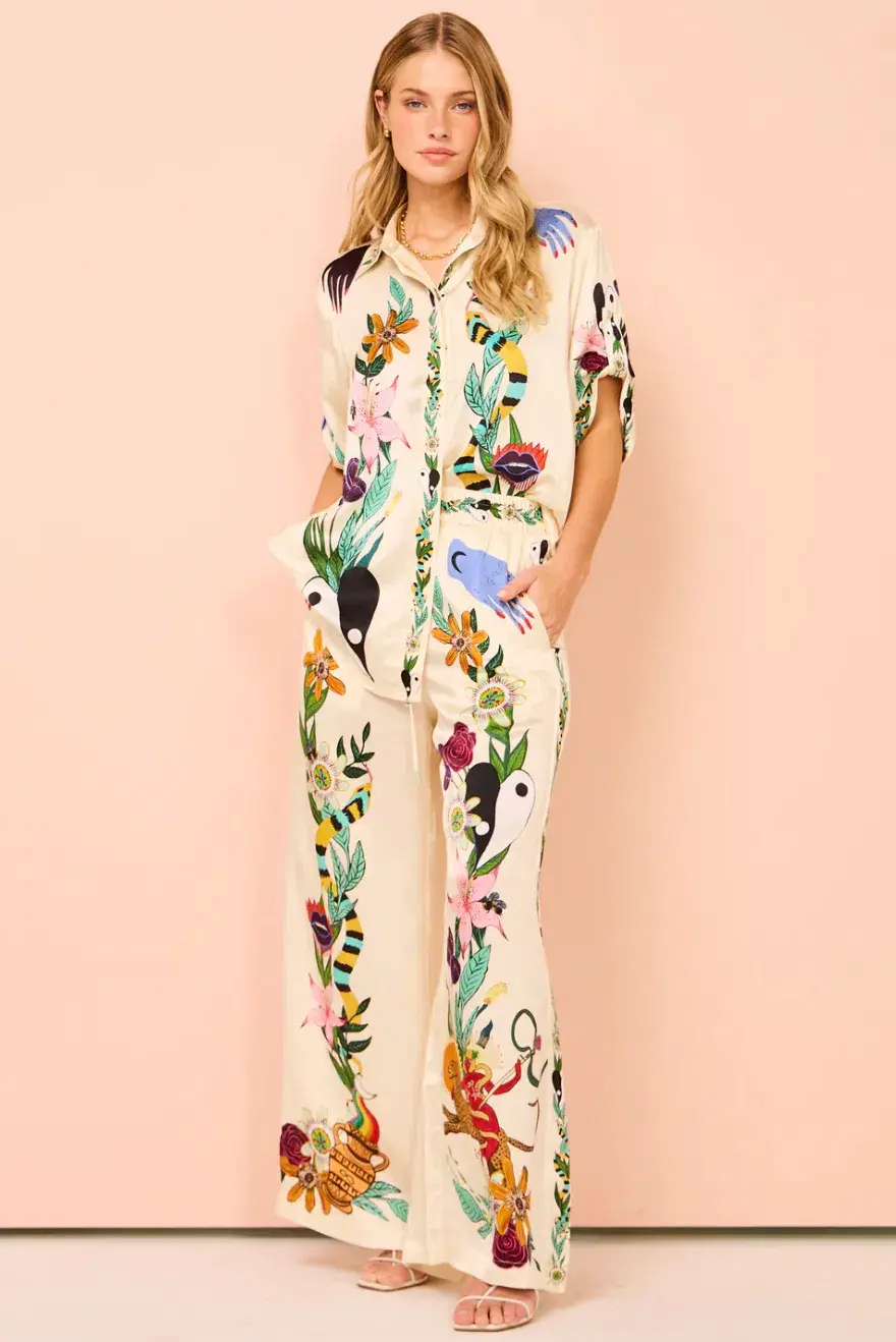 Alemais Meagan Silk Shirt & Pants Set Size 14 - Image 1