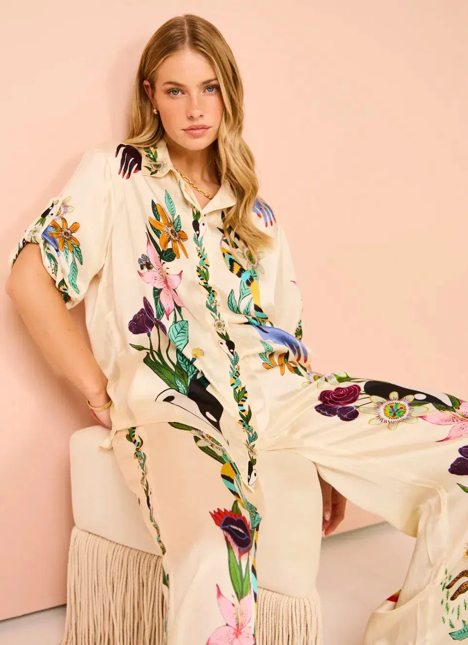 Alemais Meagan Silk Shirt & Pants Set Size 14 - Image 10