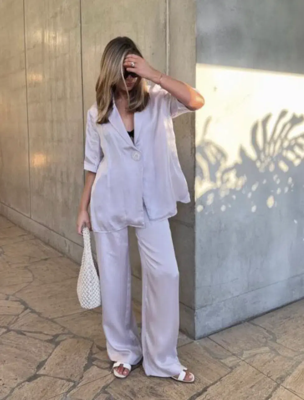 VIktoria & Woods Chorus Top & Pilor Pant Set Lilac Size 12 for rent on The Volte - main image