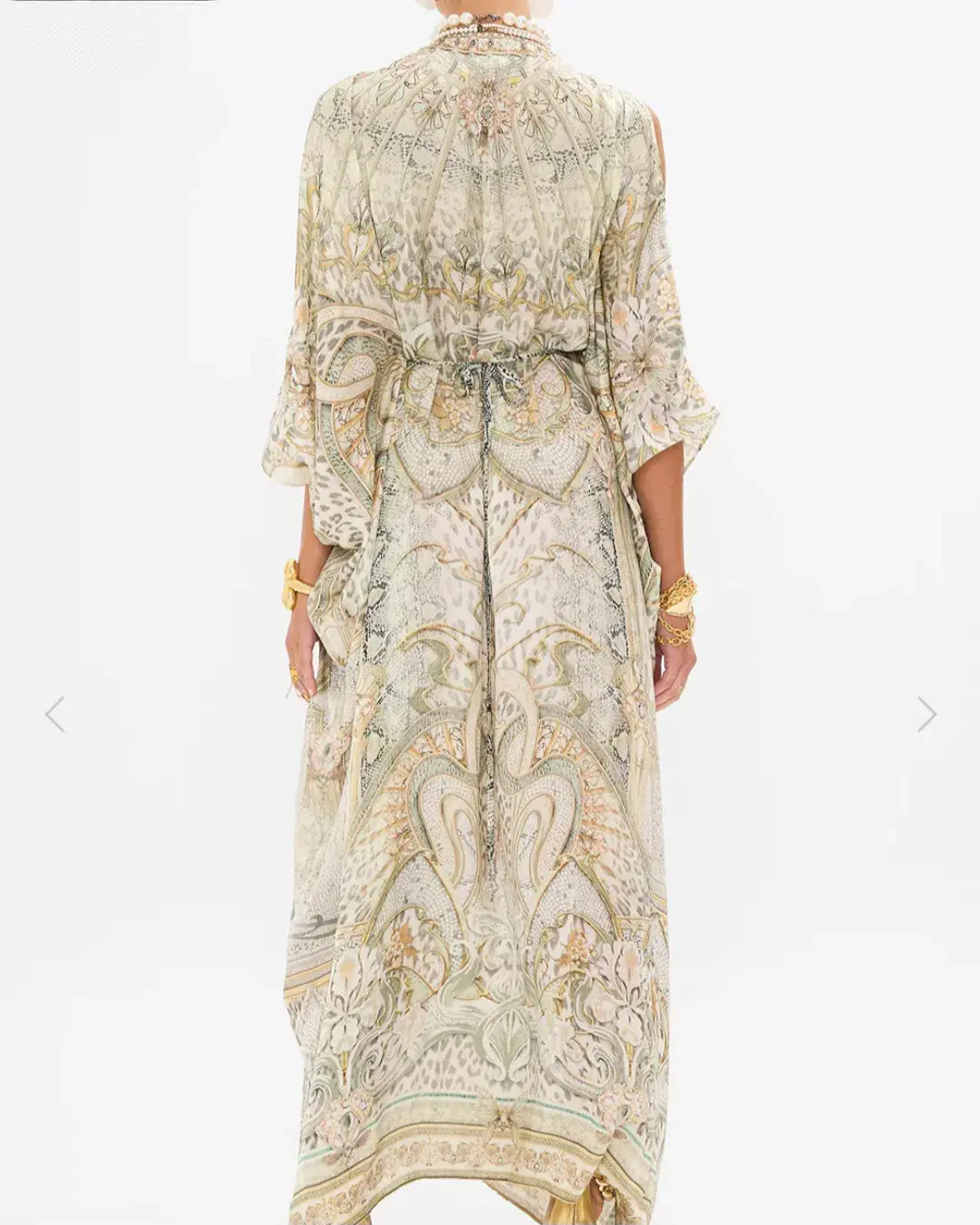 Camilla Ivory Tales Silk Kaftan With Hardware Cream One Size for rent on The Volte - main image