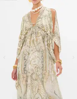 Camilla Ivory Tales Silk Kaftan With Hardware Cream One Size for rent on The Volte - image 1