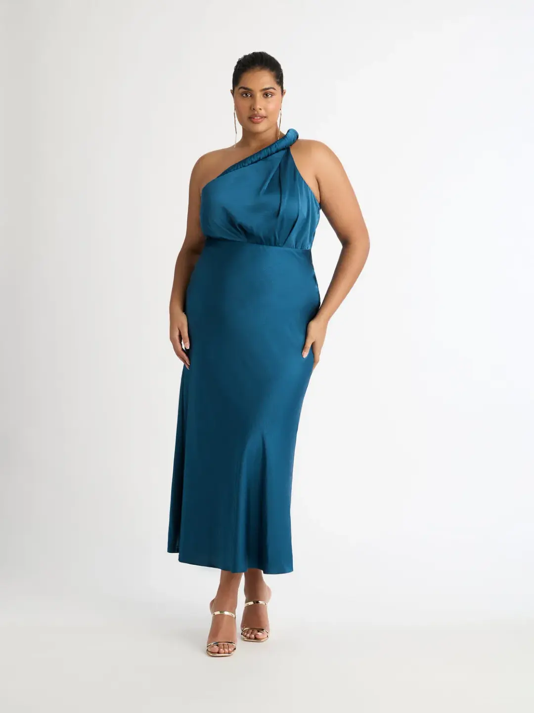 Sheike Naomi One Shoulder Dress Teal Size AU 14 for rent on The Volte - main image