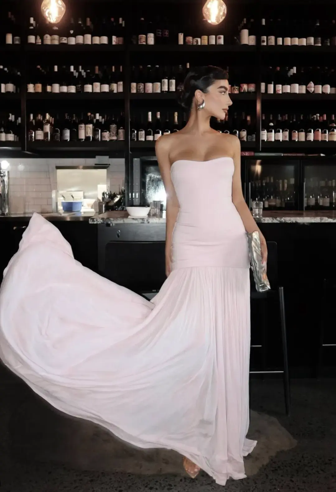Helsa The Naomi Gown Barely Pink Size 10 for rent on The Volte - main image