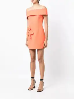 Rebecca Vallance Loretta Off Shoulder Mini Dress Orange Size 10 for rent on The Volte - image 1