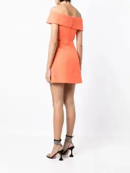 Rebecca Vallance Loretta Off Shoulder Mini Dress Orange Size 10 for rent on The Volte - image 2