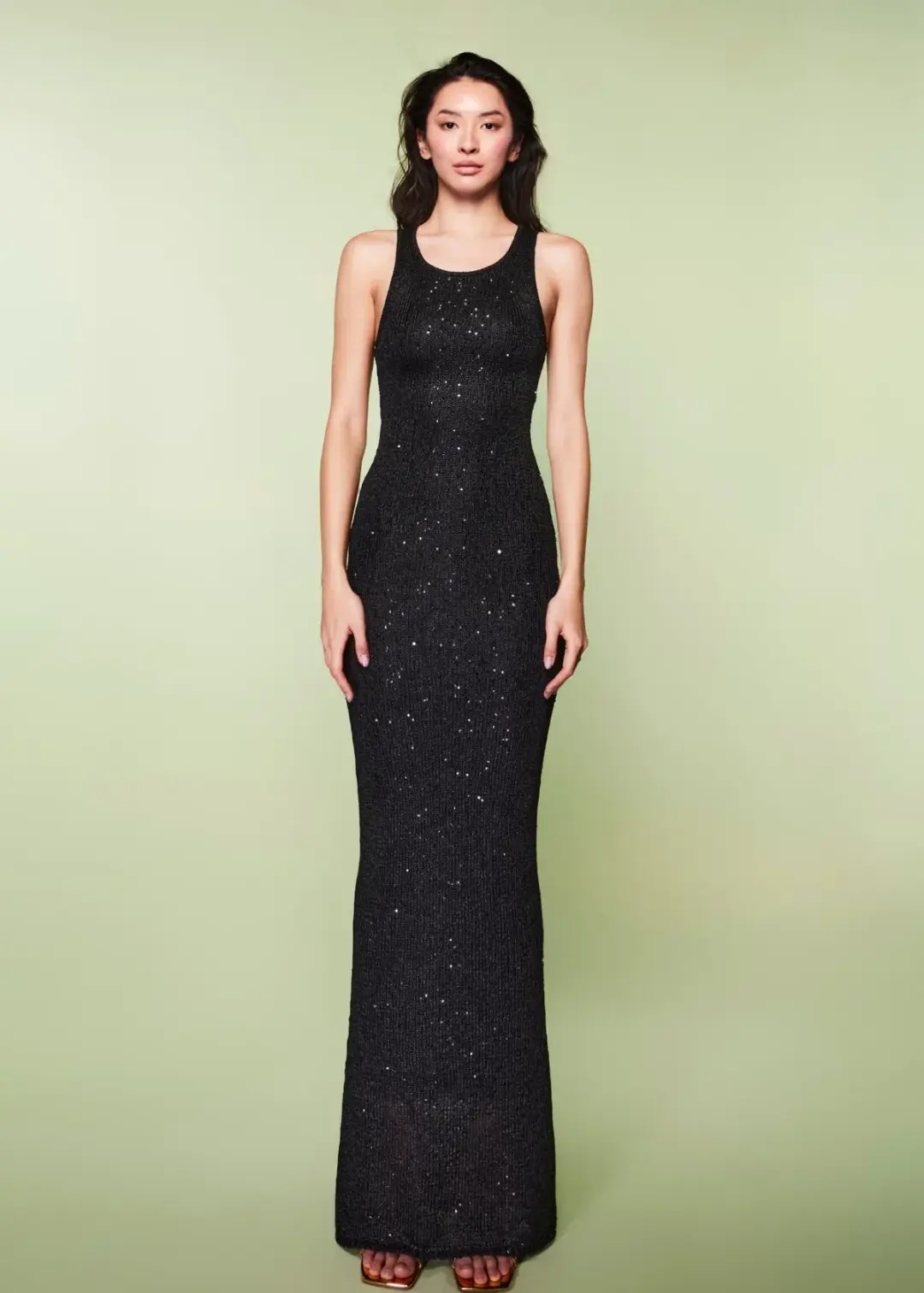 Asta Resort Natalia Long Maxi Dress in Black Sequin Size M / AU 10 for rent on The Volte - main image
